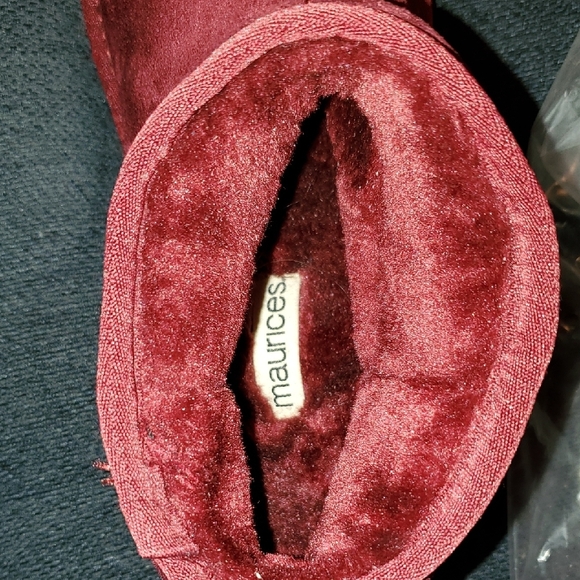 Maurices Burgundy Suede Ankle Boots - Picture 3 of 4
